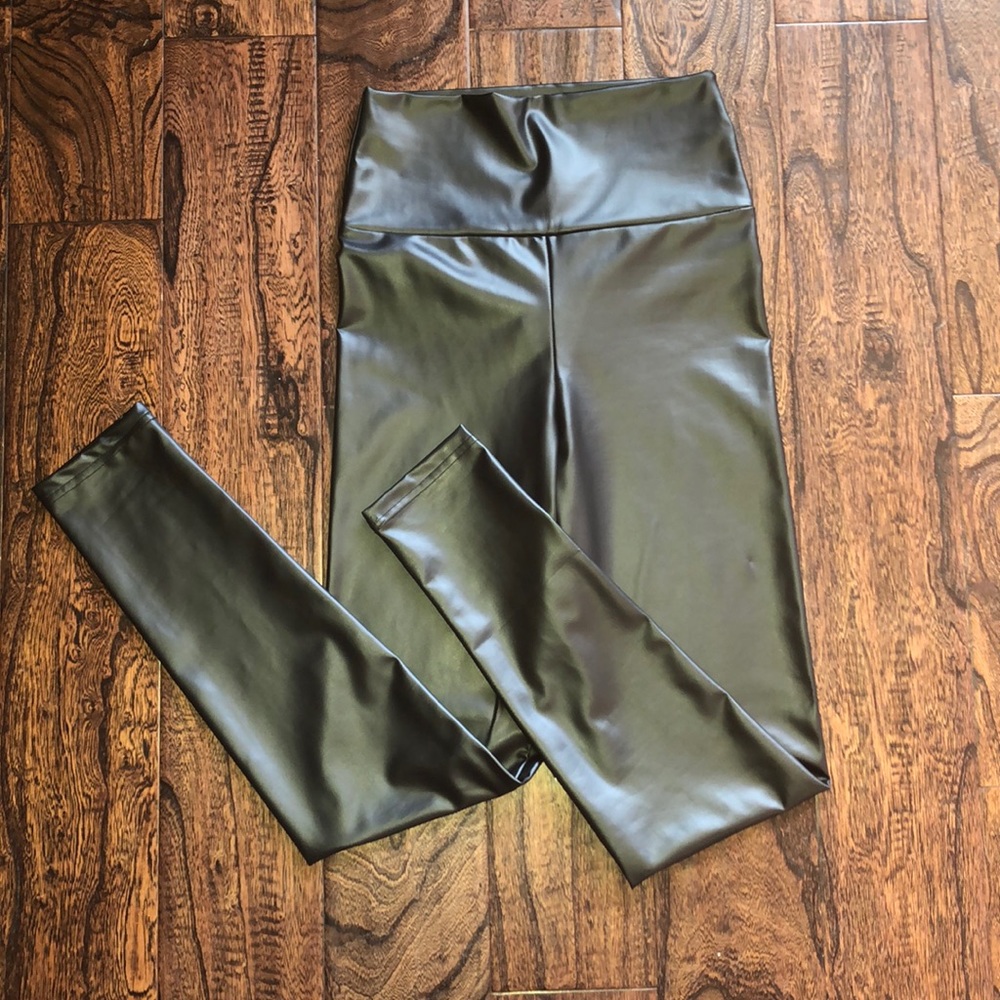 High Waisted Faux Leather Leggings